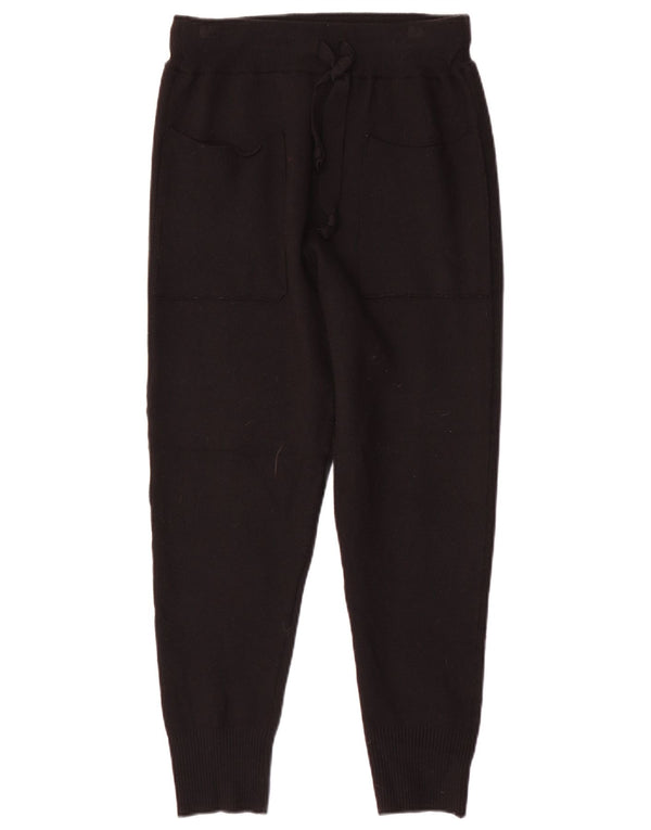 Zara Calça jogger feminina de malha casual pequena W26 L27 preta viscose