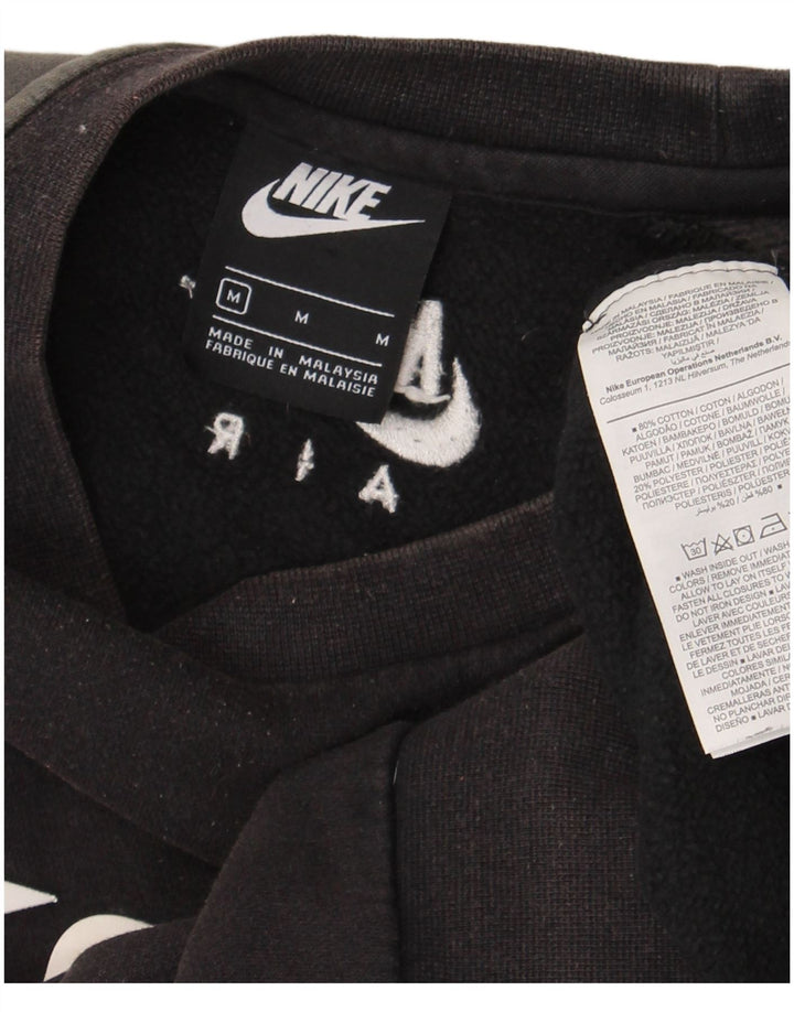 Nike masculino gráfico moletom jumper médio algodão preto