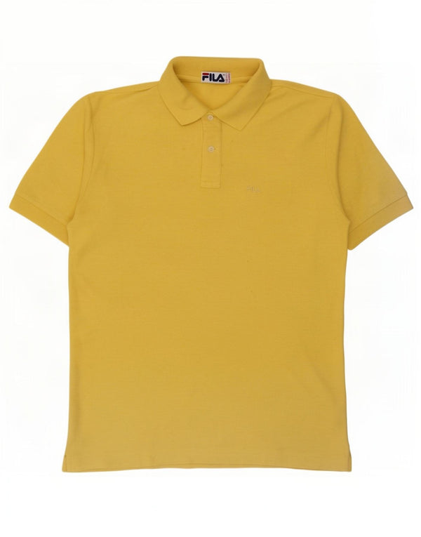 Camisa polo masculina Fila IT 50 algodão amarelo médio
