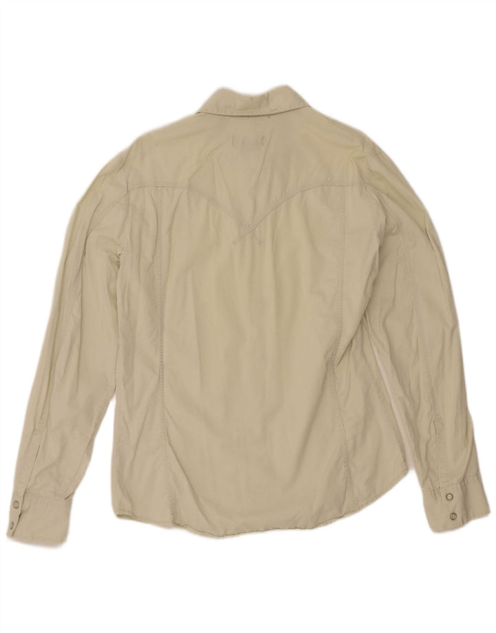 Camisa masculina diesel de veludo cotelê grande algodão bege