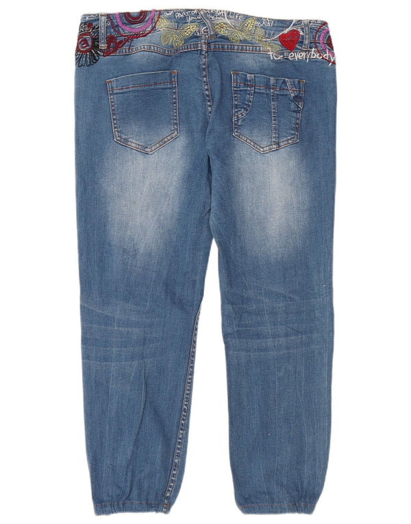 Desigual jeans recortado masculino w36 l24 azul floral