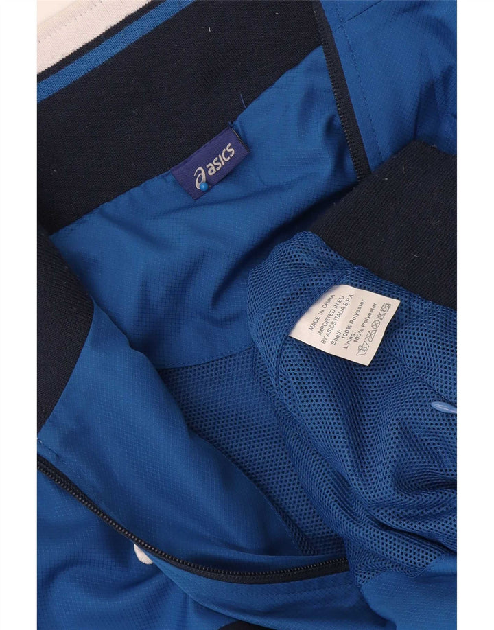 Jaqueta bomber masculina Asics UK 42 XL azul colorblock poliéster