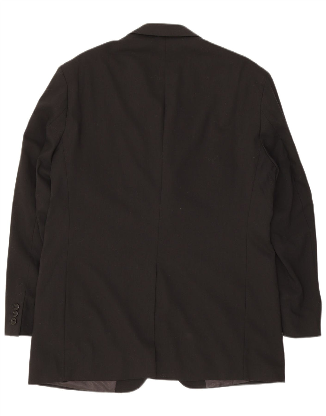 Jaqueta blazer masculina de 3 botões Marks & Spencer Reino Unido 42 grande preta de lã nova