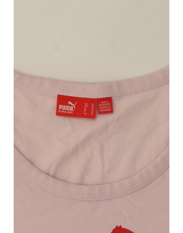 PUMA Womens Graphic Vest Top UK 12 Medium  Pink Vintage Puma and Second-Hand Puma from Messina Hembry 