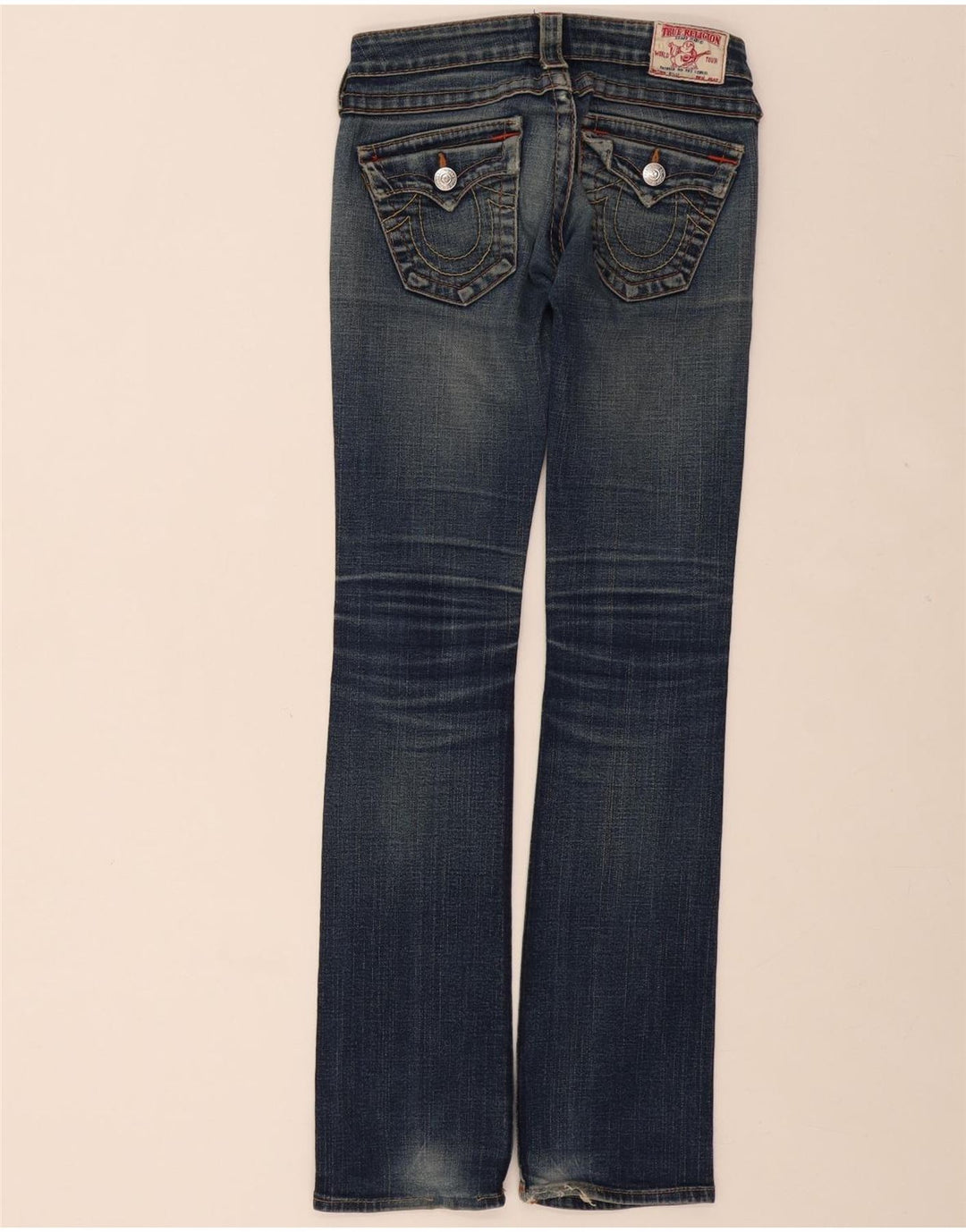 TRUE RELIGION Jeans retos femininos W24 L32 algodão azul marinho