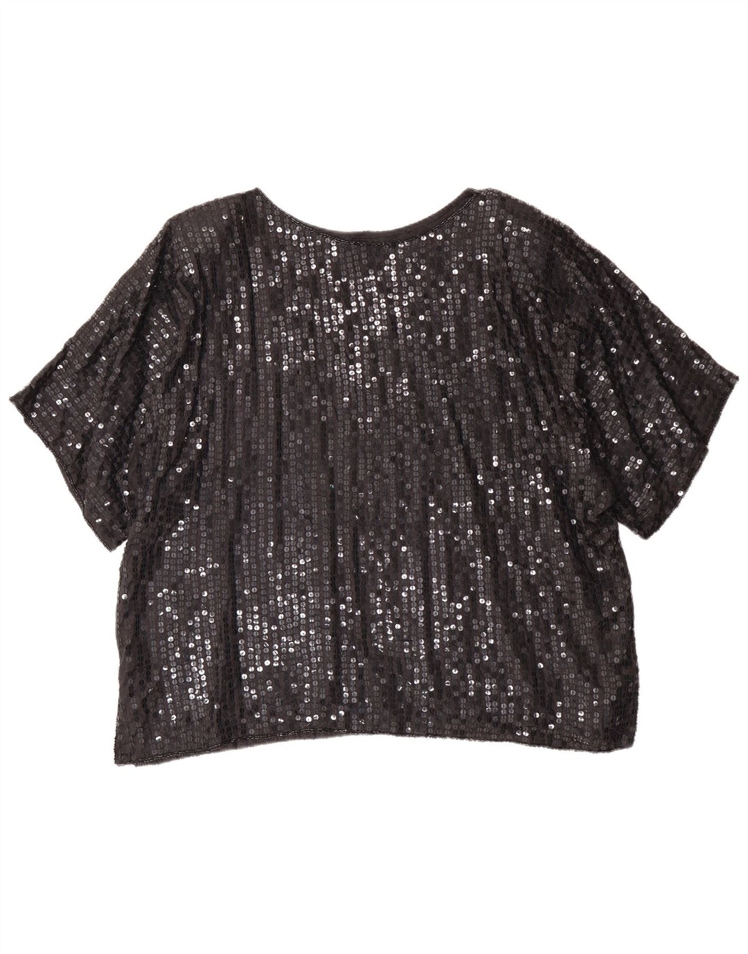 Blusa feminina VINTAGE oversized IT 50 XL preta viscose
