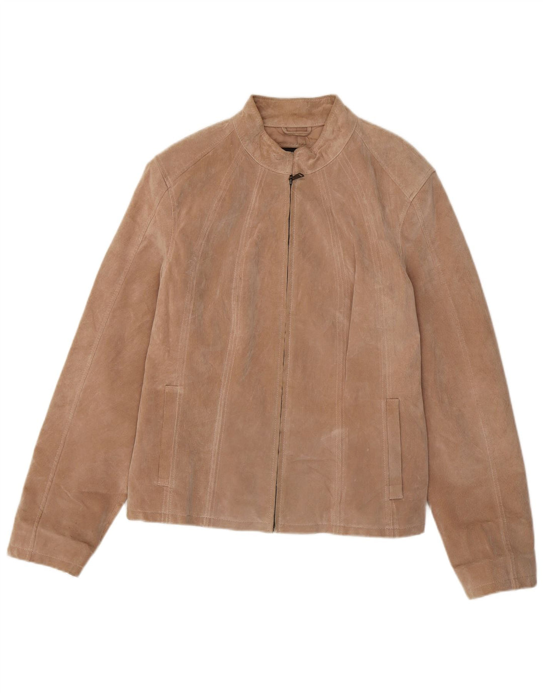 Jaqueta bomber de camurça feminina Zarro IT 52 2XL couro bege