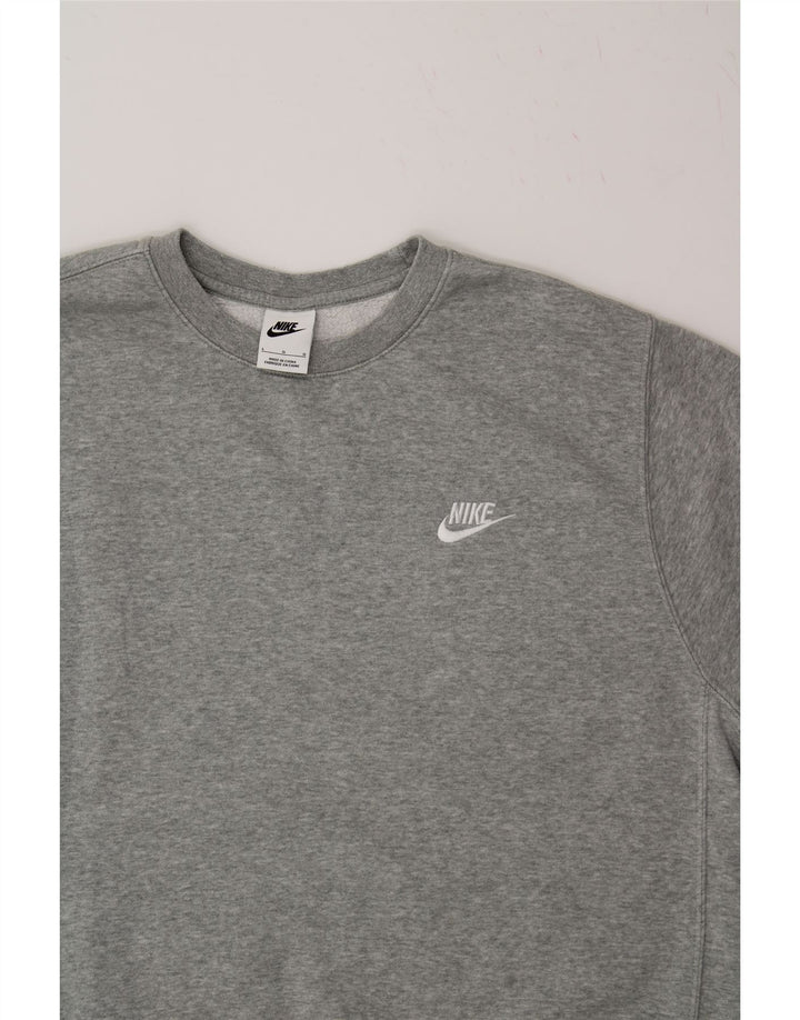 NIKE Mens Moletom Jumper Grande Algodão Cinza
