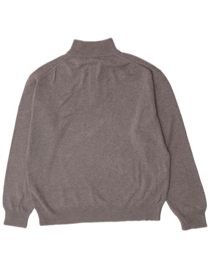 Suéter masculino Gant com zíper e gola 2XL algodão cinza