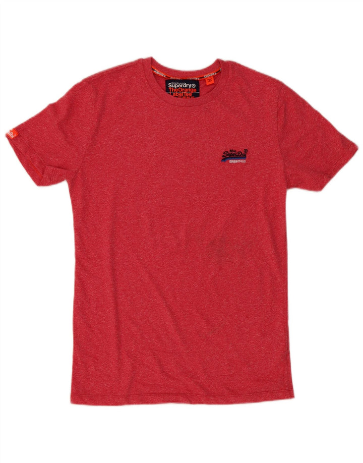 Camiseta masculina Superdry Top pequeno algodão vermelho