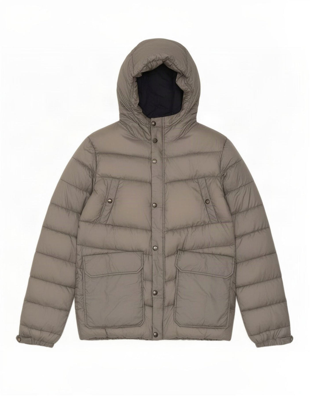 Jaqueta masculina acolchoada com capuz Woolrich UK 40 grande cinza