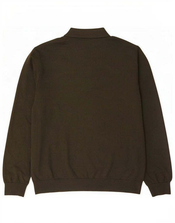 Suéter masculino Marks & Spencer com gola polo e algodão cáqui XL