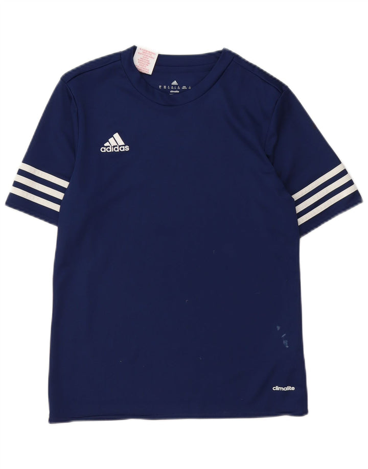 Camiseta Adidas Boys Climalite Top 11-12 Anos Grande Poliéster Azul Marinho