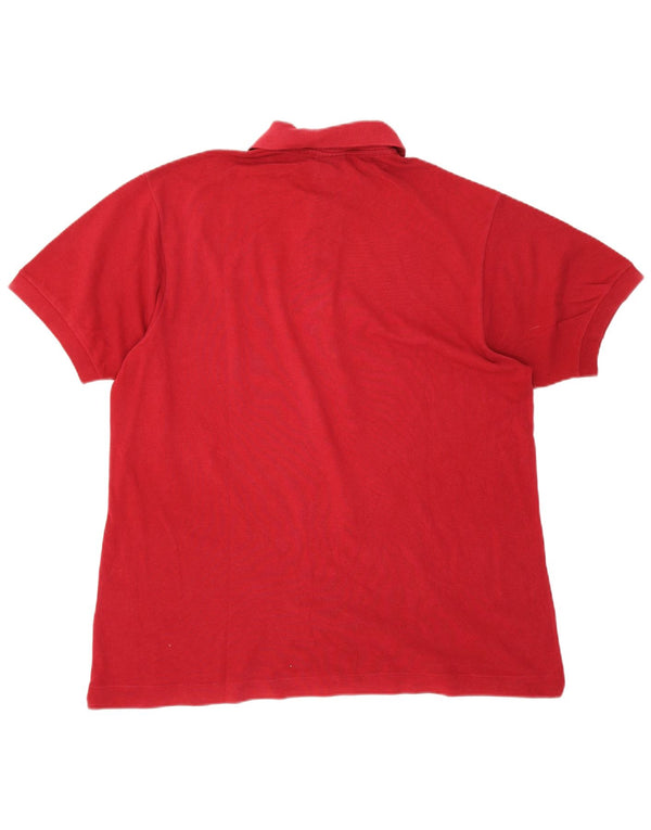 Camisa polo masculina Lacoste tamanho 6 XL algodão vermelho