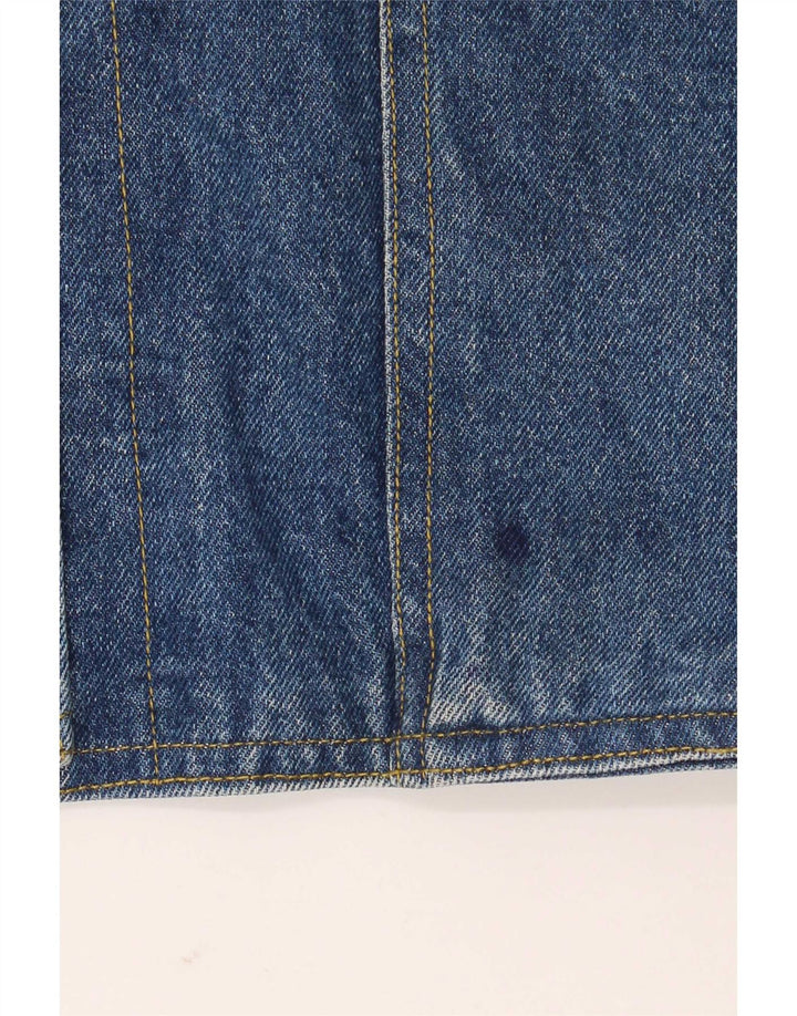 Jaqueta blazer jeans feminina vintage grande com 2 botões Reino Unido 18 XL azul