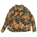 Camisa feminina vintage UK 16 grande laranja floral