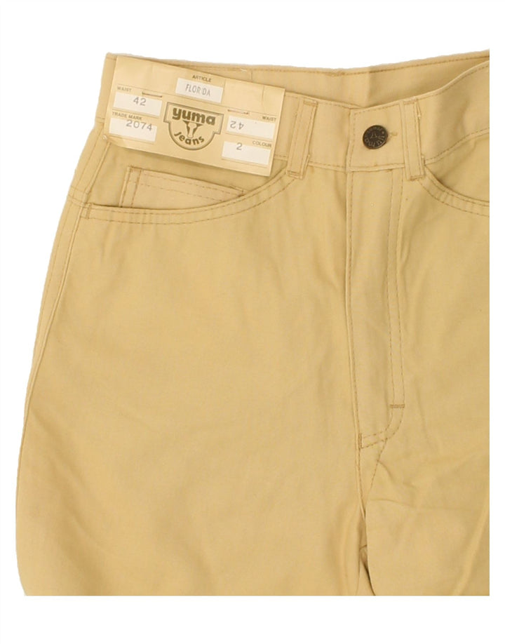 YUMA Womens Straight Casual Trousers  W24 L36 Beige Cotton Vintage Yuma and Second-Hand Yuma from Messina Hembry 