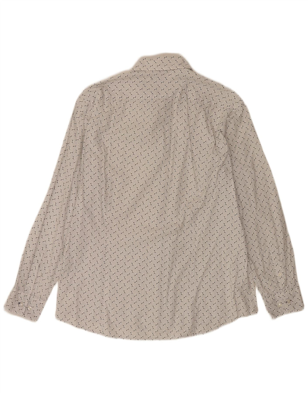Camisa masculina Michael Kors com padrão abstrato grande de algodão branco