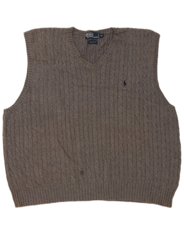 Polo Ralph Lauren Mens Colete Regata 2XL Algodão Cinza