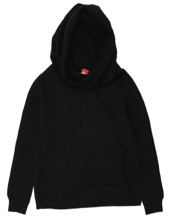 Nike Womens Oversized Hoodie Jumper UK 14 Médio Algodão Preto