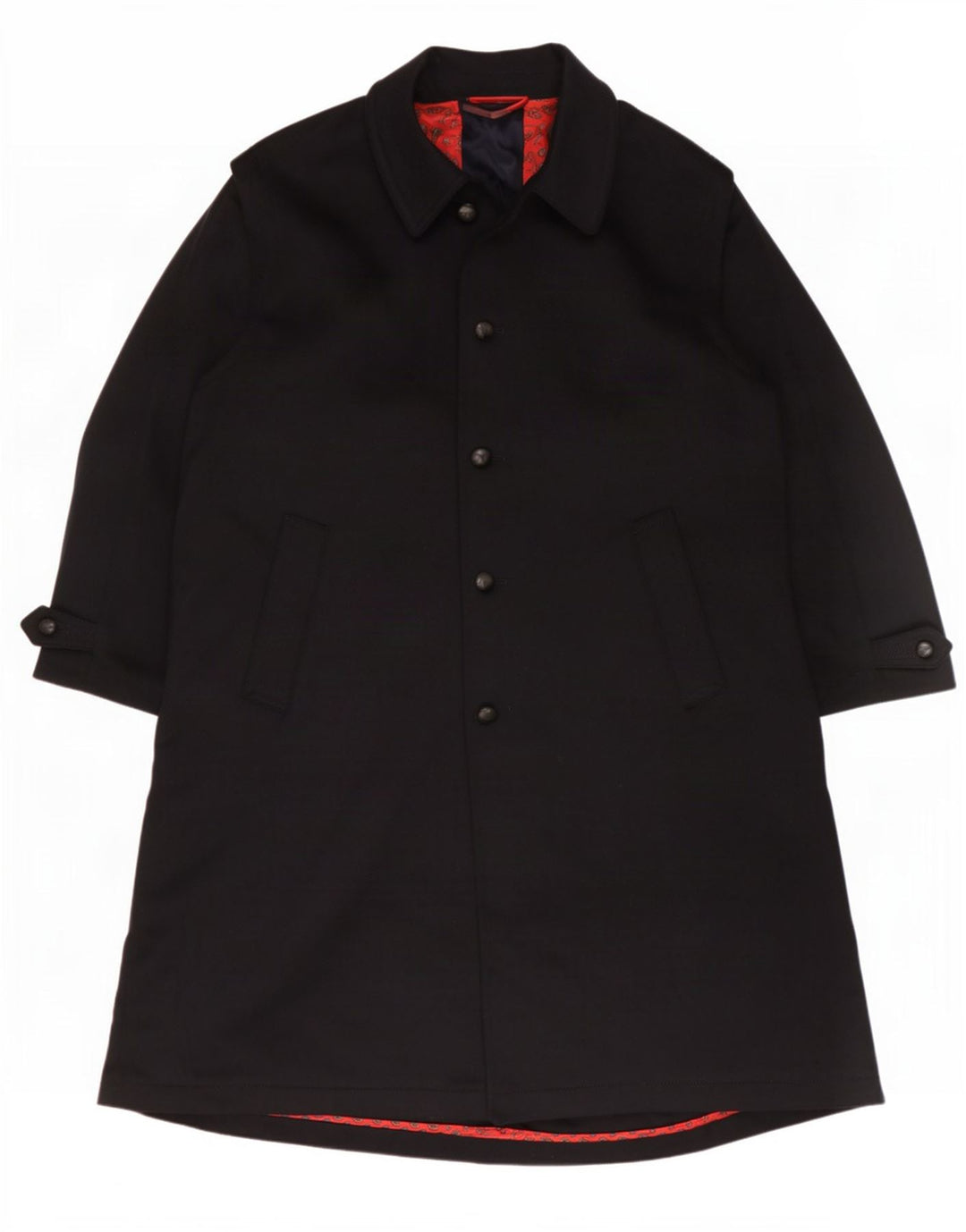 Sobretudo oversized feminino vintage IT 48 XL lã azul marinho