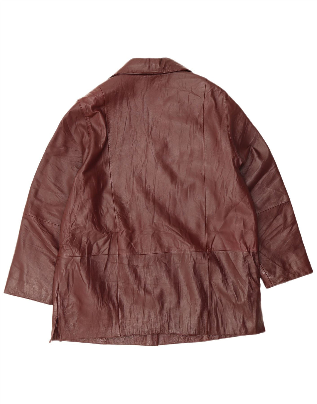 Casaco de couro feminino Morena EU 44 XL Borgonha