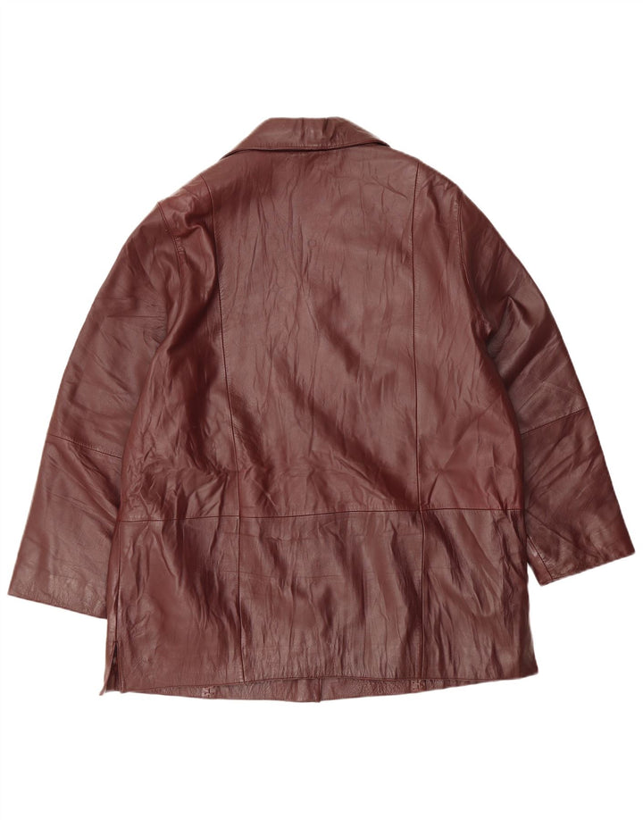 Casaco de couro feminino Morena EU 44 XL Borgonha