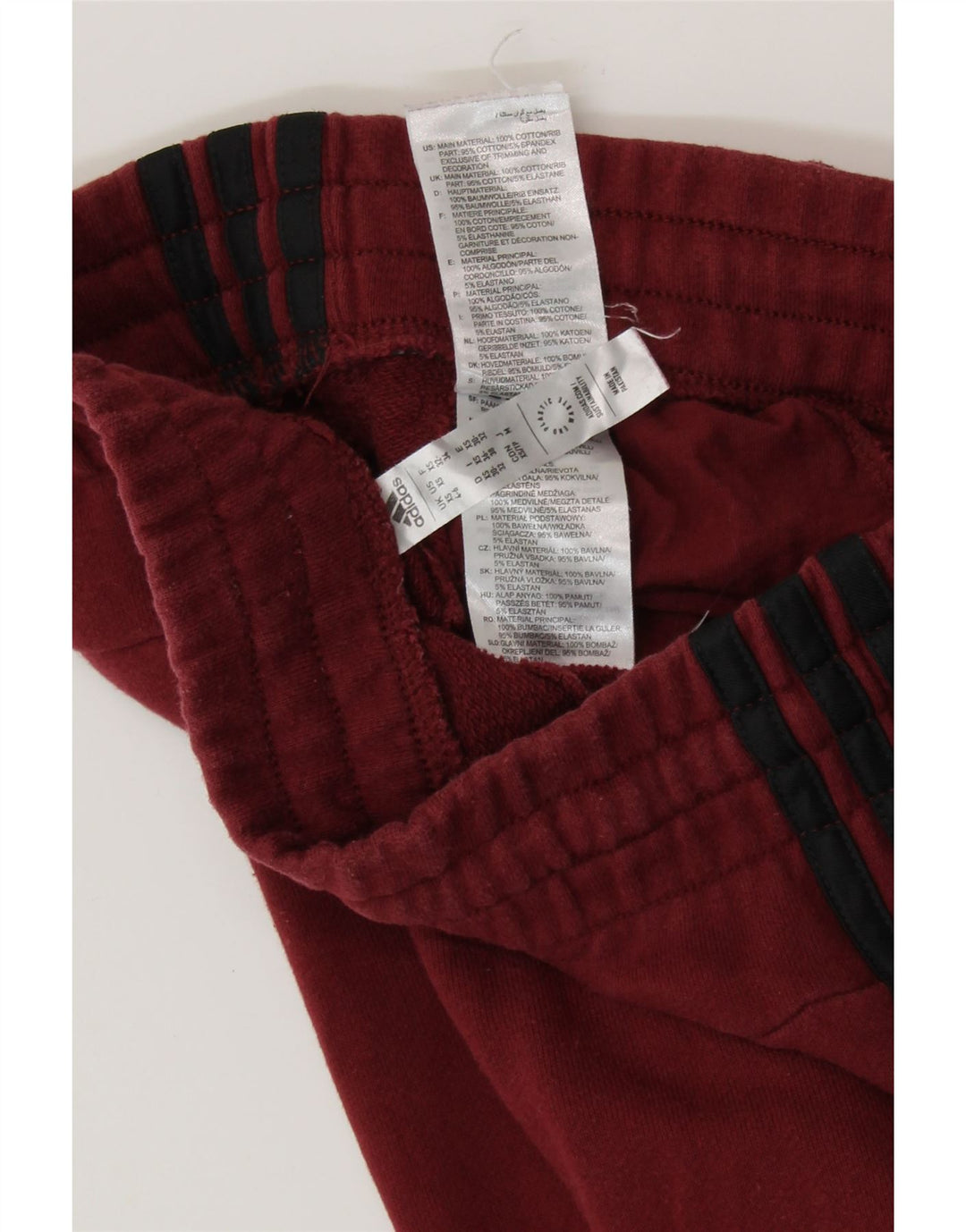 ADIDAS Womens Tracksuit Pants Joggers UK 4/6 XS Borgonha Algodão