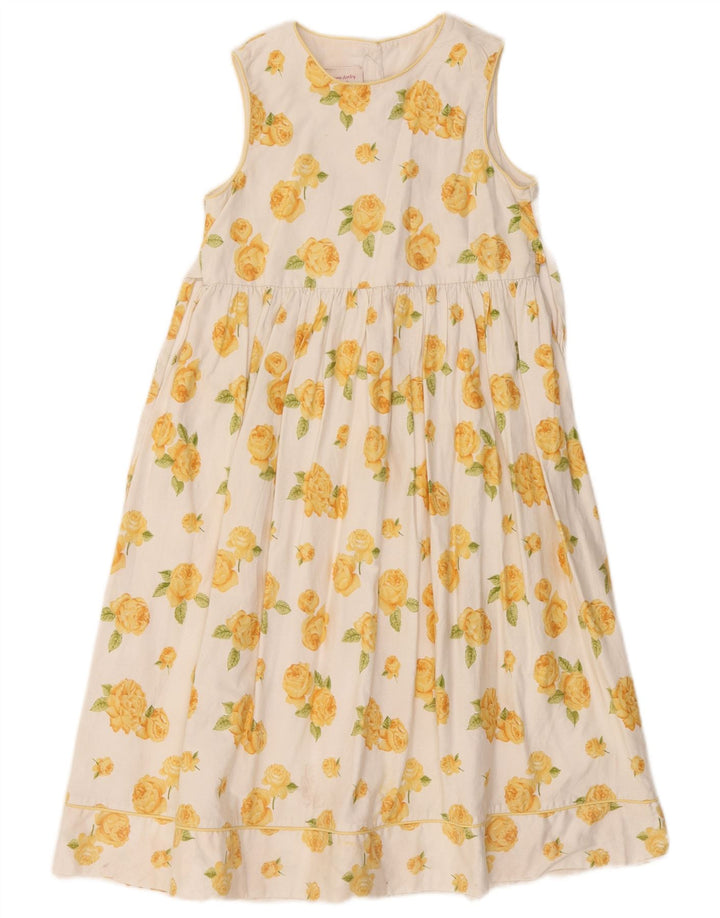 LAURA ASHLEY Vestido feminino sem mangas evasê 8-9 anos algodão floral branco