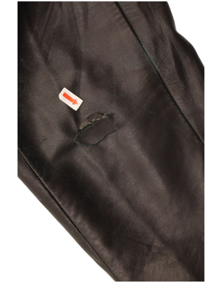 Jaqueta de couro vintage feminina com zíper IT 54 2XL couro marrom