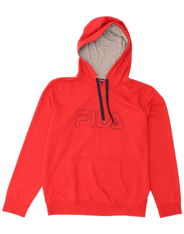 Fila Mens Graphic Hoodie Jumper Grande Poliéster Vermelho