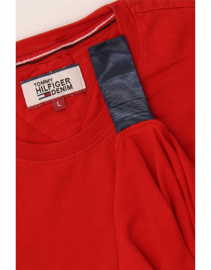 Tommy Hilfiger Camiseta masculina grande de algodão vermelho