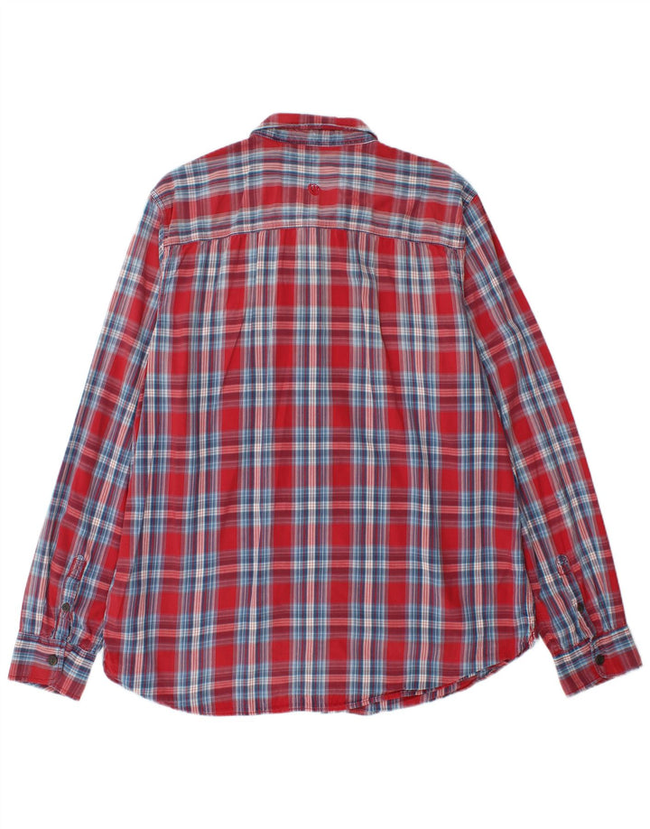Camisa masculina FAT FACE XL de algodão xadrez vermelho