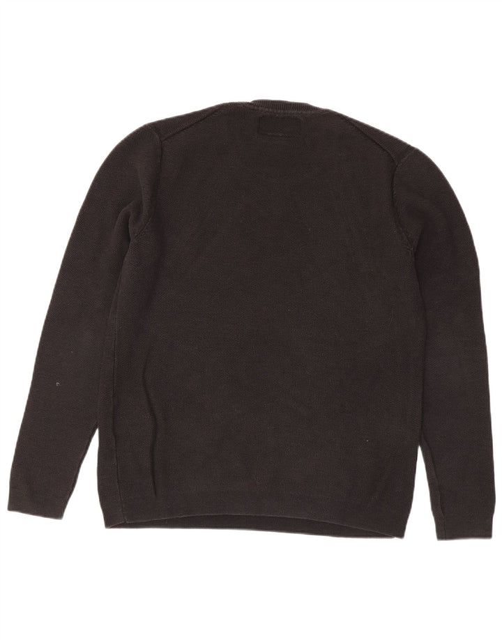 Suéter feminino Superdry com gola redonda, Reino Unido 14, algodão preto médio