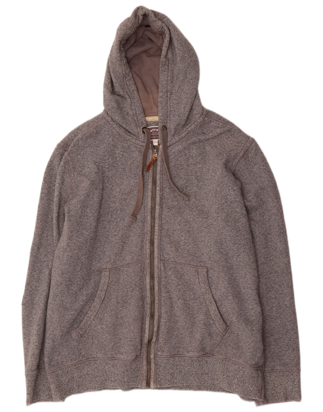 Suéter masculino com capuz e zíper Fat Face 2XL algodão cinza