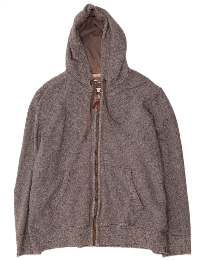 Suéter masculino com capuz e zíper Fat Face 2XL algodão cinza