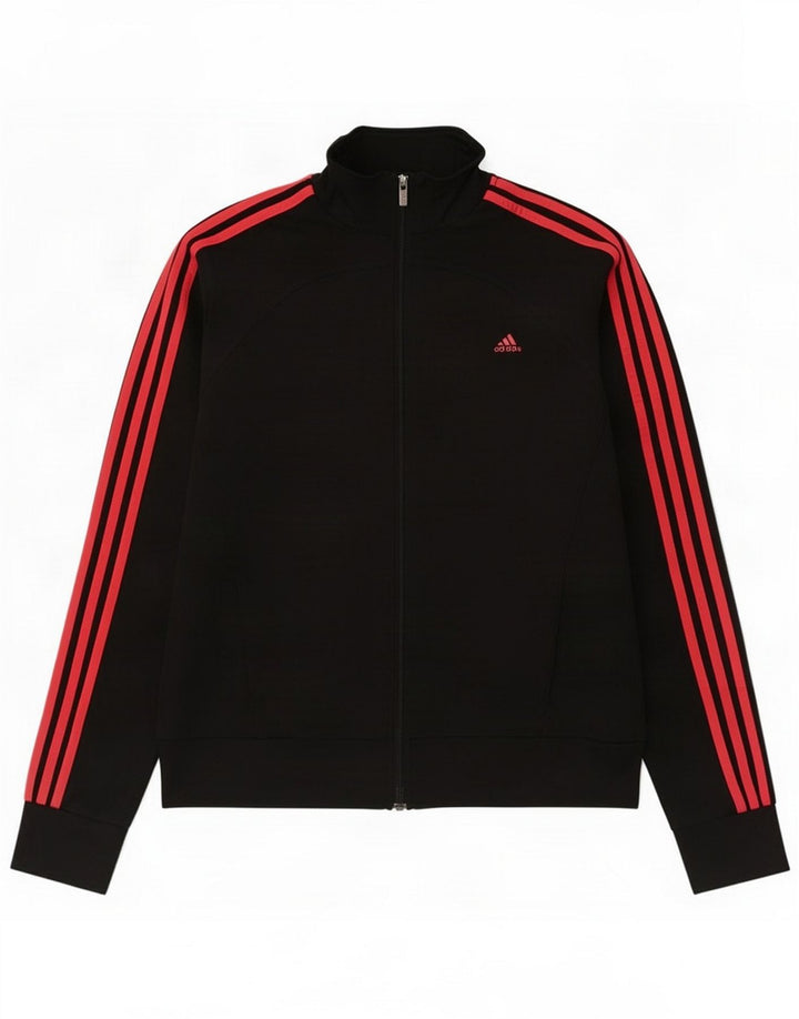 Adidas Womens Climalite Tracksuit Top Jacket UK 16/18 Grande Poliéster Preto