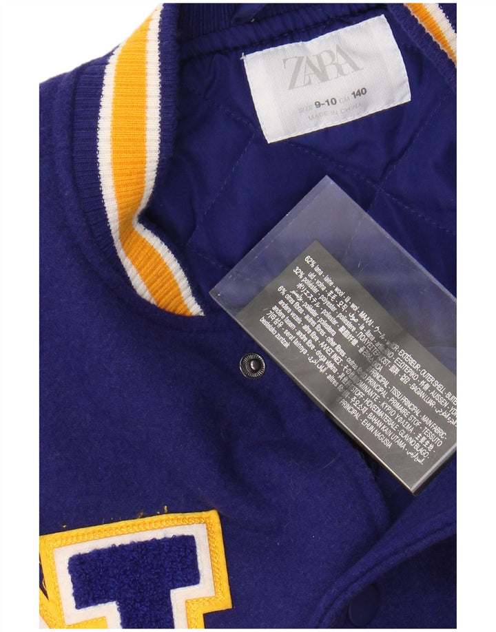 Jaqueta ZARA Girls New York Crocodiles Graphic Varsity 9-10 anos Azul marinho