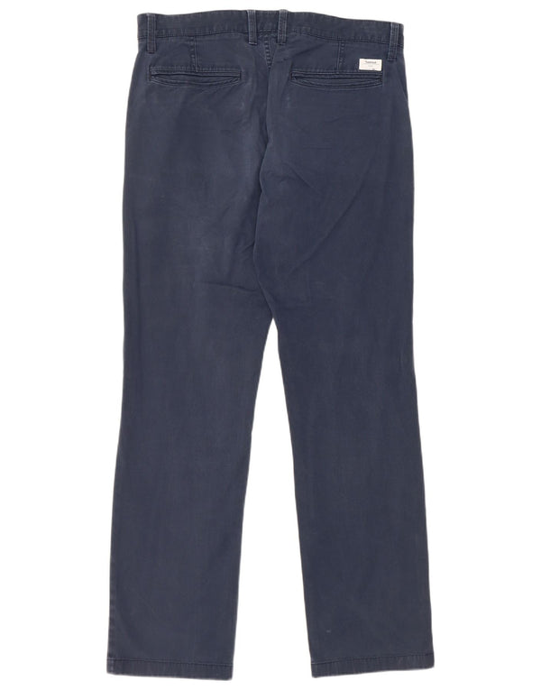 Calças chino retas masculinas Timberland W31 L30 azul marinho