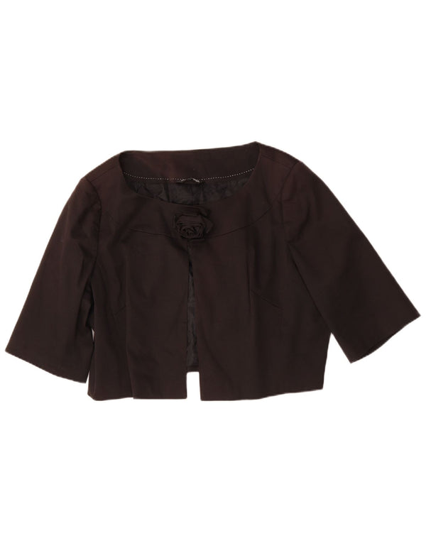 Jaqueta feminina Marks & Spencer Autograph Bolero grande Reino Unido 14 médio preto