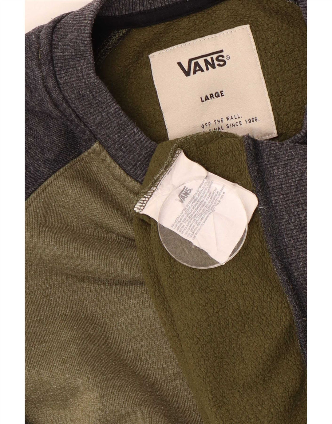 Vans moletom masculino jumper grande cáqui colorblock algodão