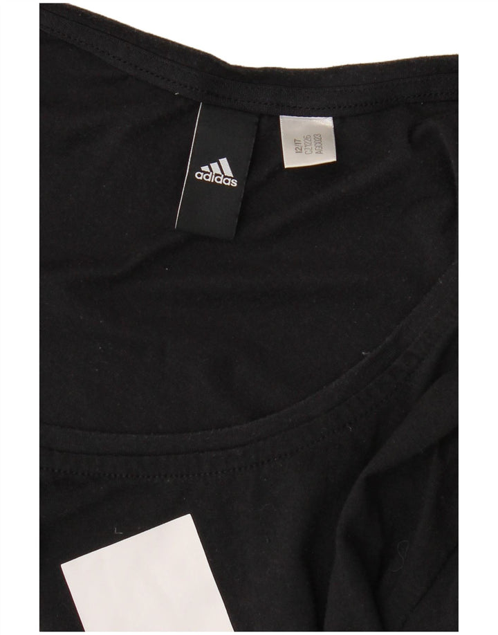 ADIDAS Womens Graphic T-Shirt Top UK 14 Medium Black