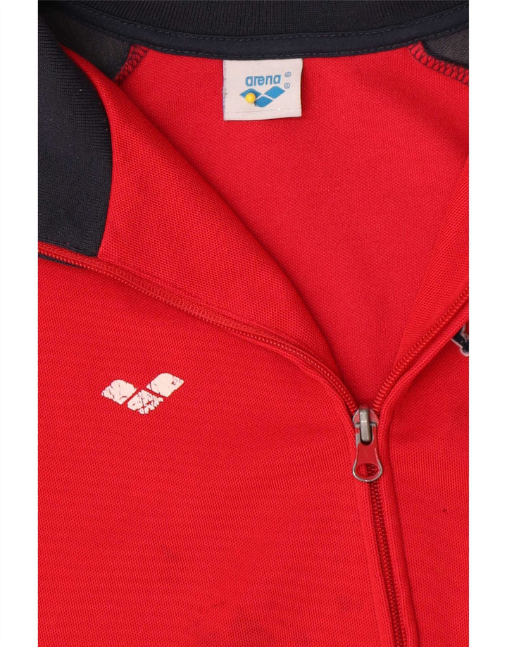 Arena Mens Graphic Tracksuit Top Jaqueta Grande Algodão Colorblock Vermelho