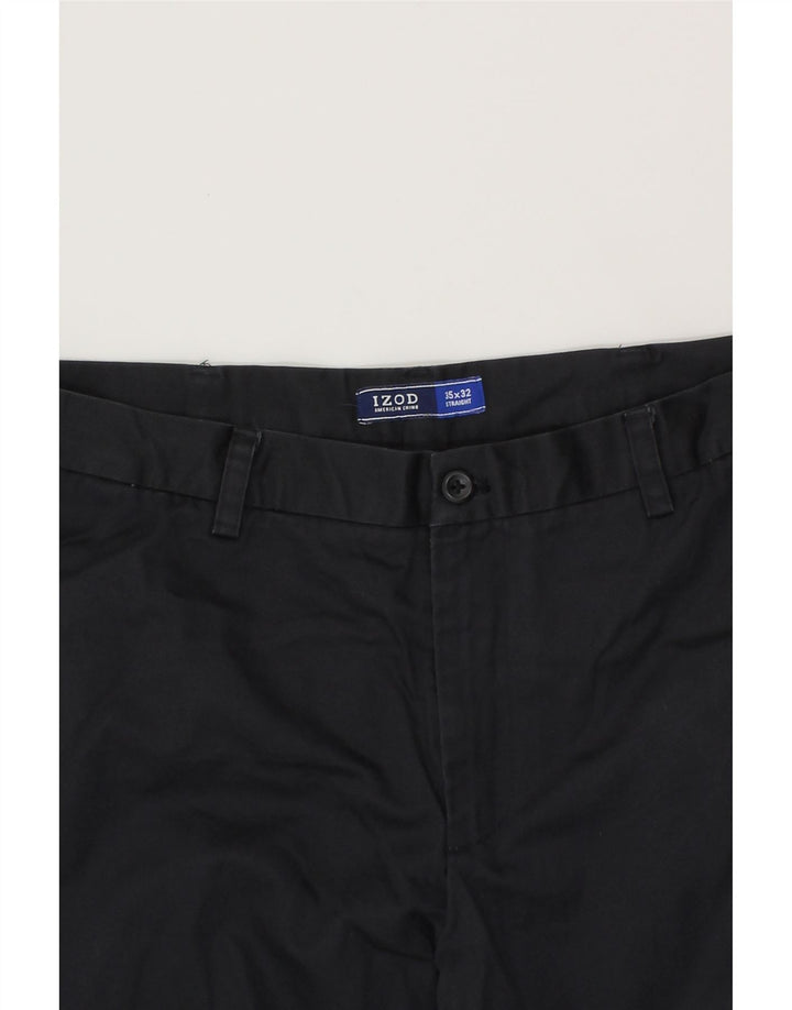 IZOD Mens Straight Chino Trousers W35 L32 Black Cotton Vintage Izod and Second-Hand Izod from Messina Hembry 