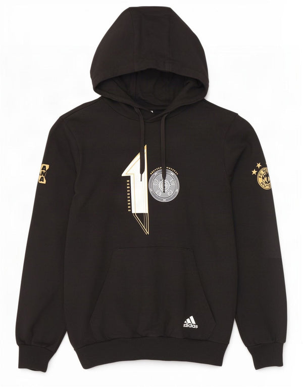 Adidas masculino FC Bayern Munchen gráfico moletom com capuz pequeno algodão preto