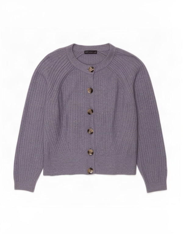 Suéter cardigã feminino Marks & Spencer Reino Unido 16 grande acrílico azul