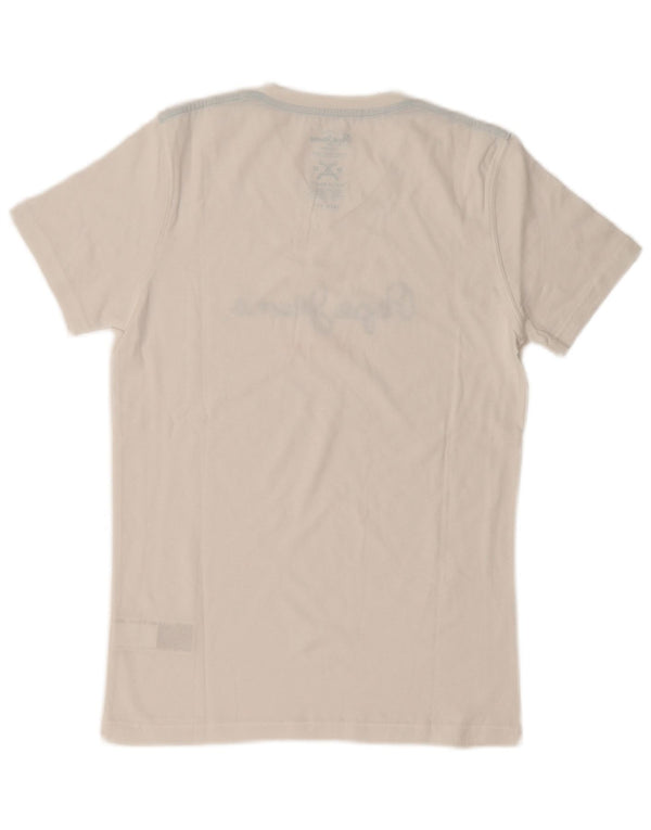 PEPE Jeans Camiseta masculina gráfica Top médio algodão branco
