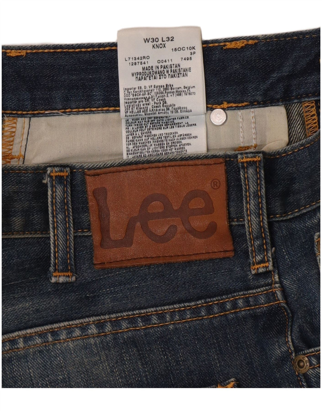 Lee Mens Knox Straight Jeans W30 L32 Azul Algodão