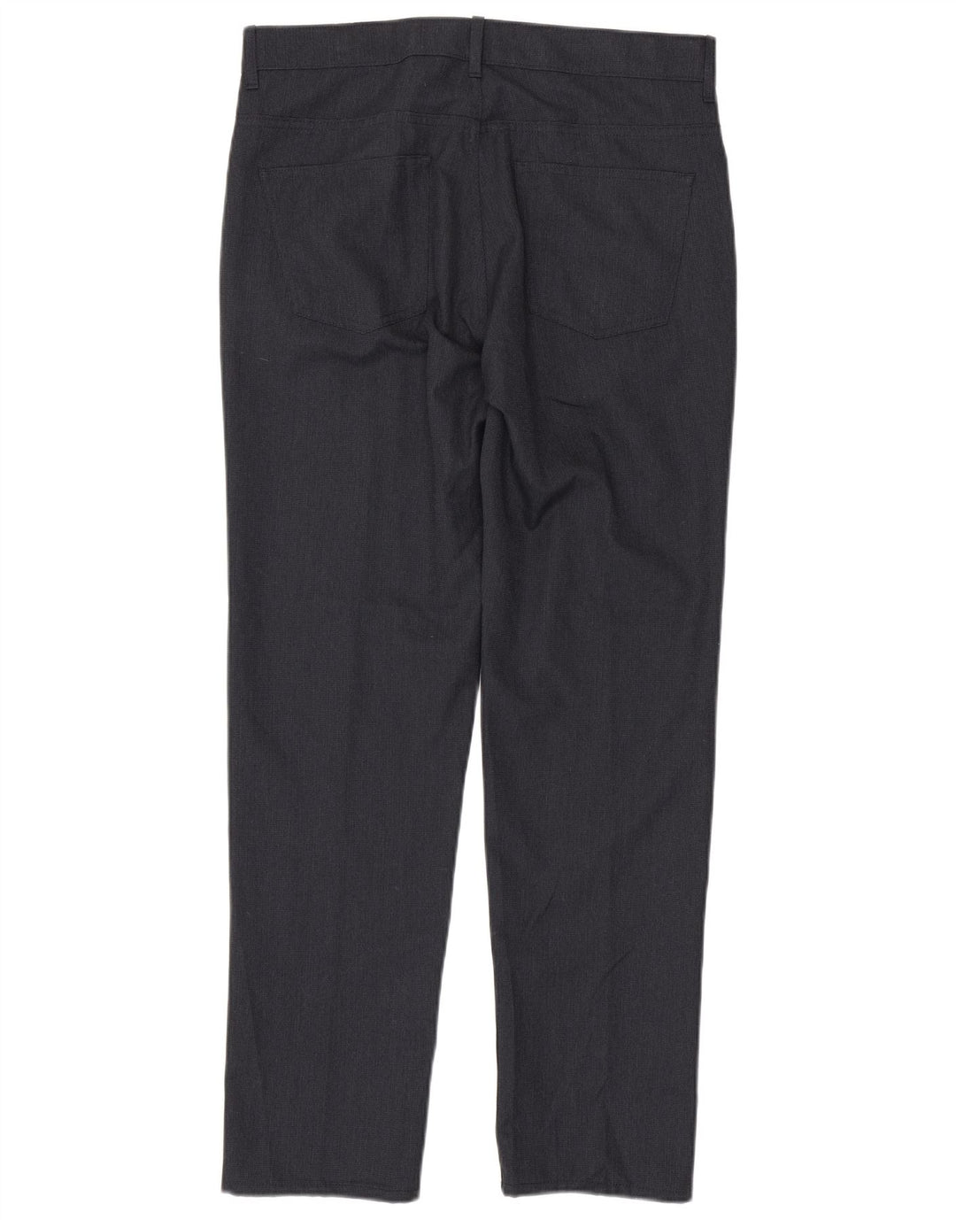 Calça masculina de terno reto Marks & Spencer W34 L33 azul marinho poliéster