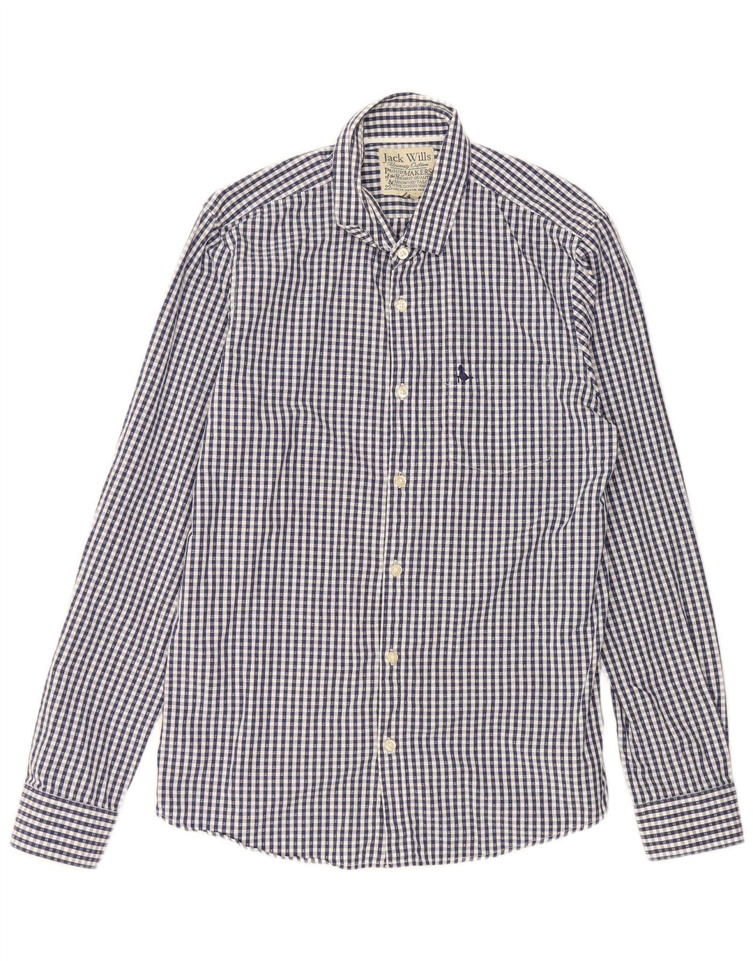 Camisa masculina JACK WILLS de algodão xadrez azul médio